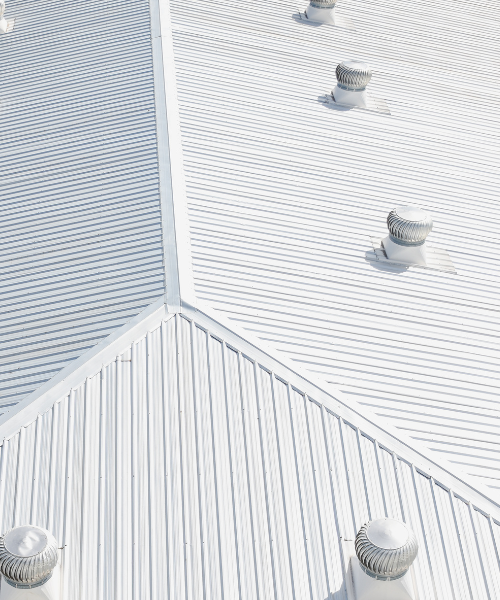 A view of a roof of a building